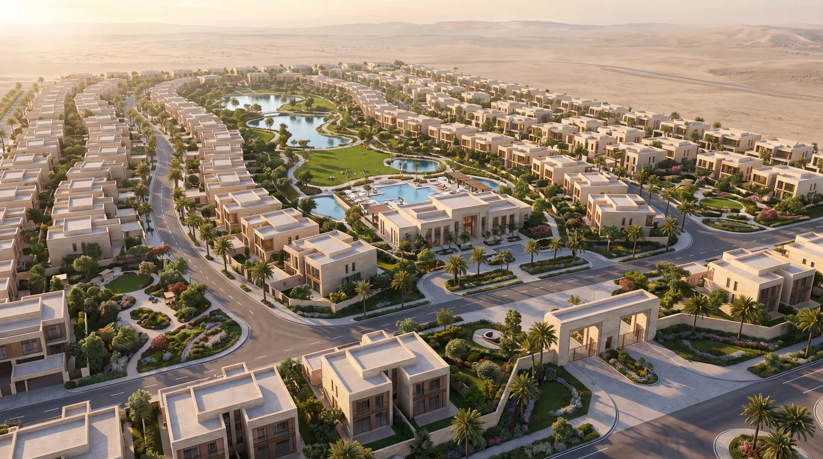 Aerial visualisation of the finished compound